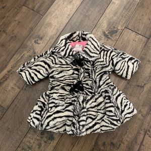 Widgeon Zebra Print faux fur jacket